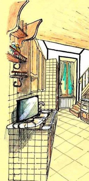 zona lavaggio di cucina in muratura